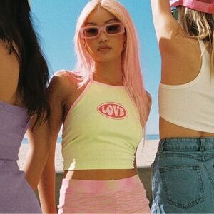 Princess Polly “Love Me Harder” Halter Crop Top